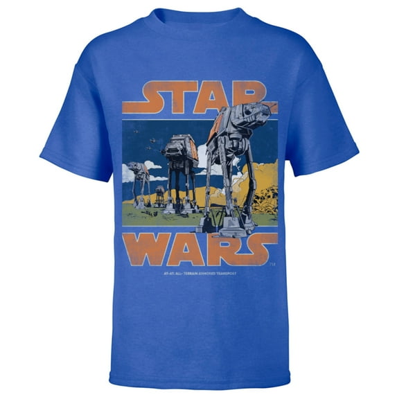 Star Wars AT-AT Walkers Vintage - Short Sleeve T-Shirt for Kids - Customized-Royal