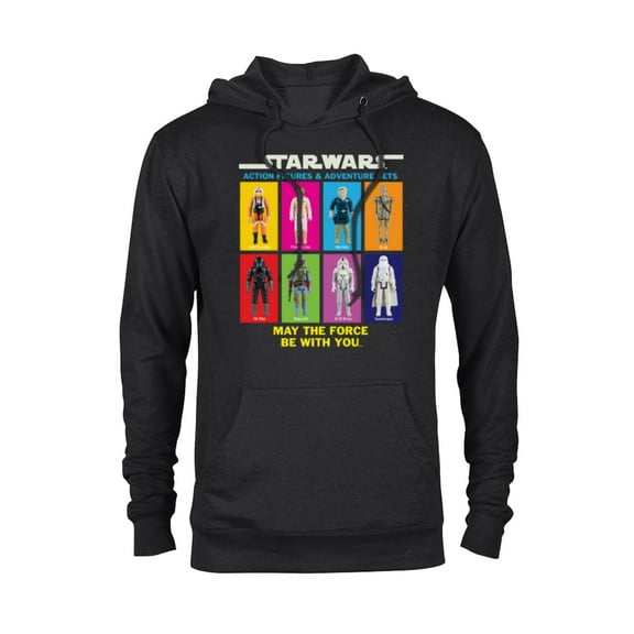 Star Wars Action Figures May The Force Be With You - Pullover Hoodie for Adults - Customized-Black