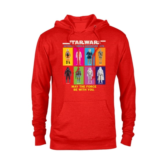 Star Wars Action Figures May The Force Be With You - Pullover Hoodie for Adults - Customized-Red