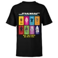 thumbnail image 1 of Star Wars Action Figures May The Force Be With You - Short Sleeve T-Shirt for Kids - Customized-Black, 1 of 5