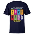 thumbnail image 1 of Star Wars Action Figures May The Force Be With You - Short Sleeve T-Shirt for Kids - Customized-Navy, 1 of 5