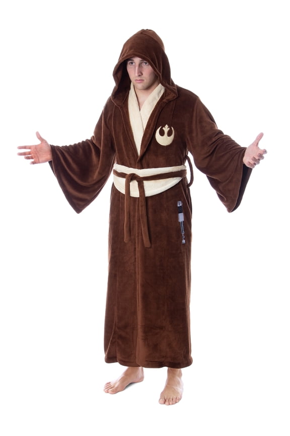 Star Wars Adult Obi-Wan Kenobi Jedi Fleece Robe Bathrobe For Men Women