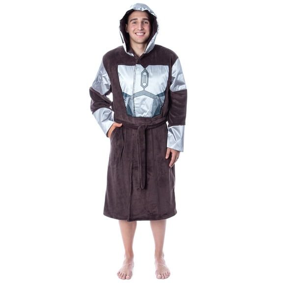 Star Wars Adult The Mandalorian Costume Fleece Robe Bathrobe For Men Women