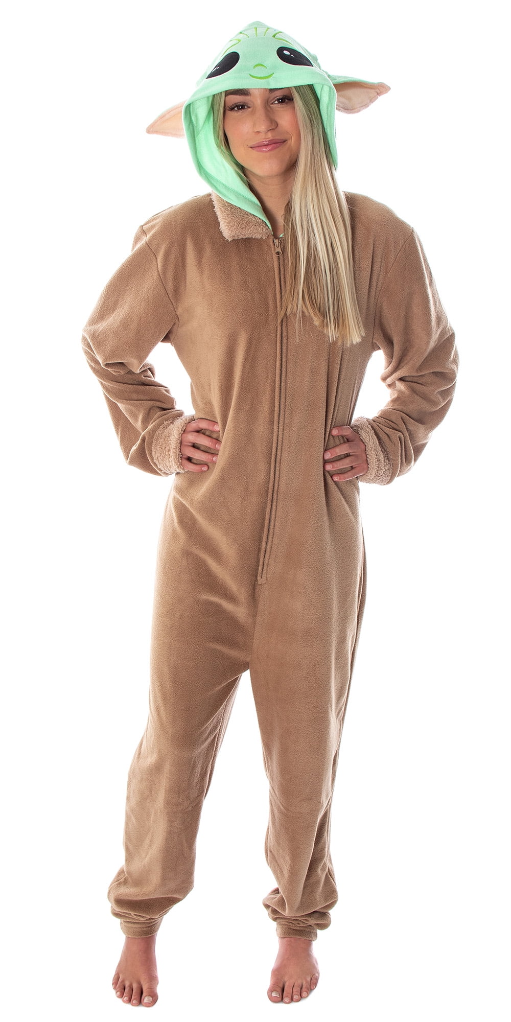 Star Wars Adult Unisex Baby Yoda The Child Costume One-Piece Union Suit Pajama Onesie For Men And Women