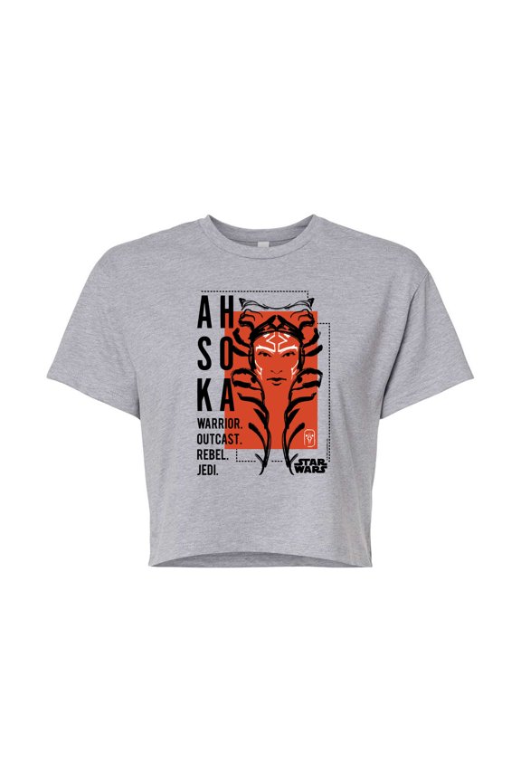 - Ahsoka Collage - Juniors Cropped Graphic T-Shirt