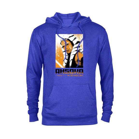 Star Wars Ahsoka Face and Name in Aurebesh Disney Series - Pullover Hoodie for Adults - Customized-Royal