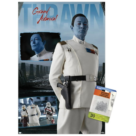 Star Wars: Ahsoka - Grand Admiral Thrawn Wall Poster with Push Pins, 14.725" x 22.375"