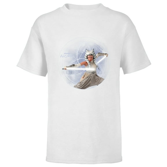 Star Wars Ahsoka Part 5 White Costume Lightsabers & Star-Map - Short Sleeve T-Shirt for Kids - Customized-White