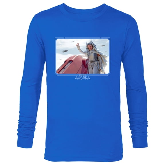 Star Wars Ahsoka Part 5 White Costume & Purrgil StarWhales - Long Sleeve T-Shirt for Men - Customized-Navy