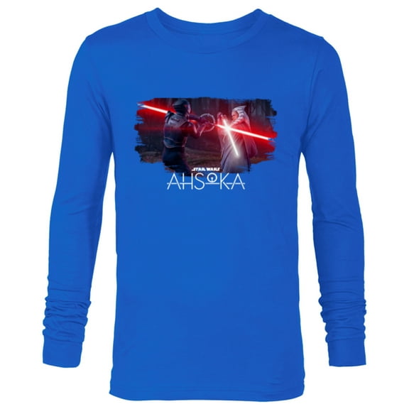 Star Wars Ahsoka Part Four Lightsaber Duel vs Marrok Disney+ - Long Sleeve T-Shirt for Men - Customized-Navy