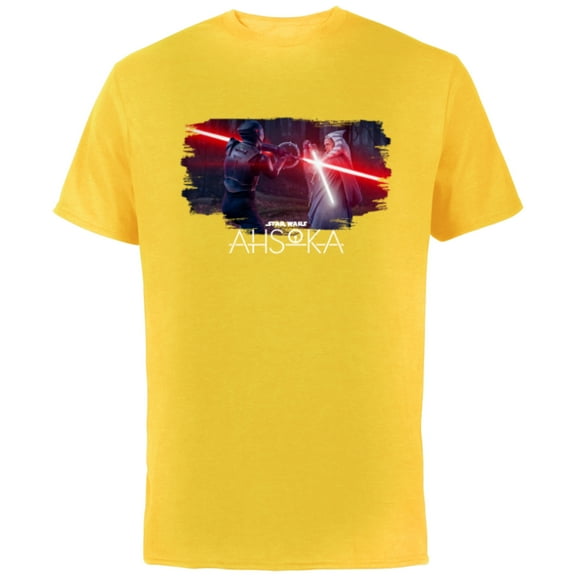 Star Wars Ahsoka Part Four Lightsaber Duel vs Marrok Disney+ - Short Sleeve Cotton T-Shirt for Adults - Customized-Yellow
