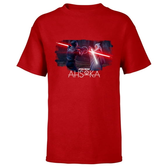 Star Wars Ahsoka Part Four Lightsaber Duel vs Marrok Disney+ - Short Sleeve T-Shirt for Kids - Customized-Red
