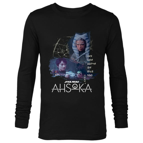 Star Wars Ahsoka Part Four Sabine Rebel Aurebesh Disney+ - Long Sleeve T-Shirt for Men - Customized-Black