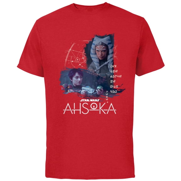 Star Wars Ahsoka Part Four Sabine Rebel Aurebesh Disney - Short Sleeve Cotton T-Shirt for Adults - Customized-Red