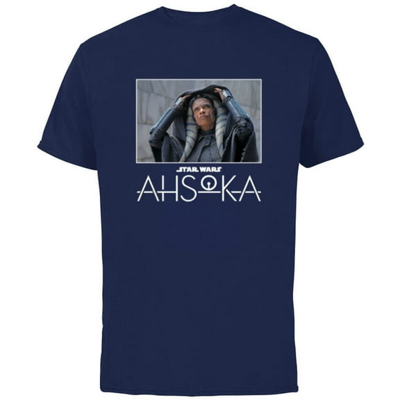 Star Wars Ahsoka Part One Iconic Image Removing Hood & Logo - Short Sleeve Cotton T-Shirt for Adults - Customized-Navy