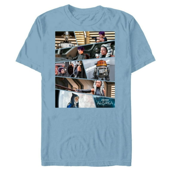 Star Wars Ahsoka Part Three Sabine Chopper Huyang Disney+ - Short Sleeve Blended T-Shirt for Adults - Customized-Ocean Blue