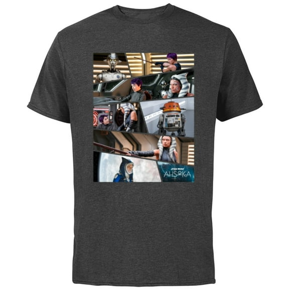 Star Wars Ahsoka Part Three Sabine Chopper Huyang Disney  - Short Sleeve Cotton T-Shirt for Adults - Customized-Charcoal