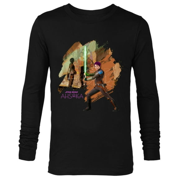Star Wars Ahsoka Part Two Sabine Wren Mural and Lightsaber - Long Sleeve T-Shirt for Men - Customized-Black