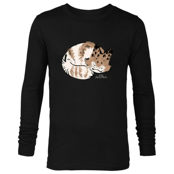 Star Wars Ahsoka Sabine Wren’s Sleeping Loth-Cat Sumi-e - Long Sleeve T-Shirt for Men - Customized-Black