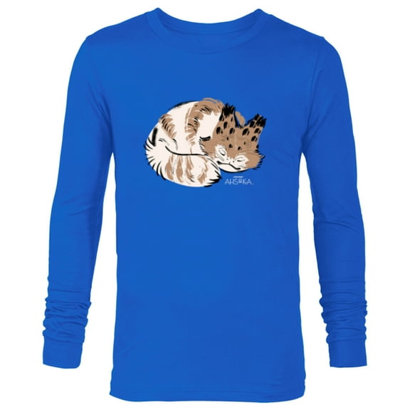 Star Wars Ahsoka Sabine Wren’s Sleeping Loth-Cat Sumi-e - Long Sleeve T-Shirt for Men - Customized-Navy