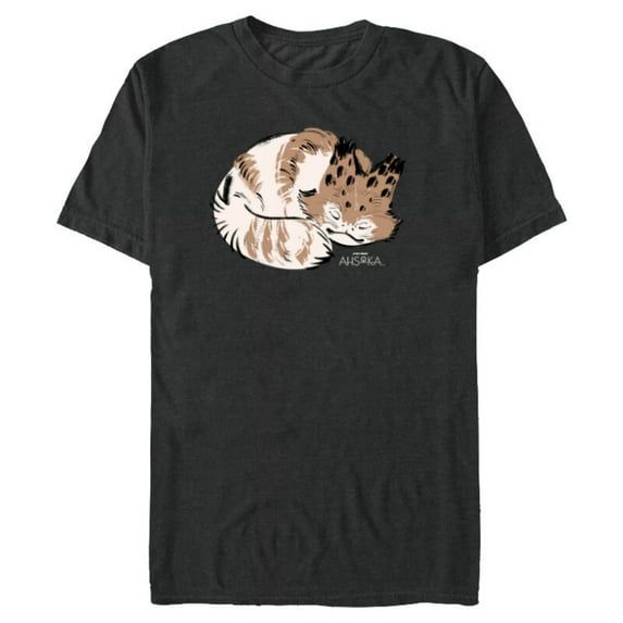 Star Wars Ahsoka Sabine Wren’s Sleeping Loth-Cat Sumi-e - Short Sleeve Blended T-Shirt for Adults - Customized-Dark Heather