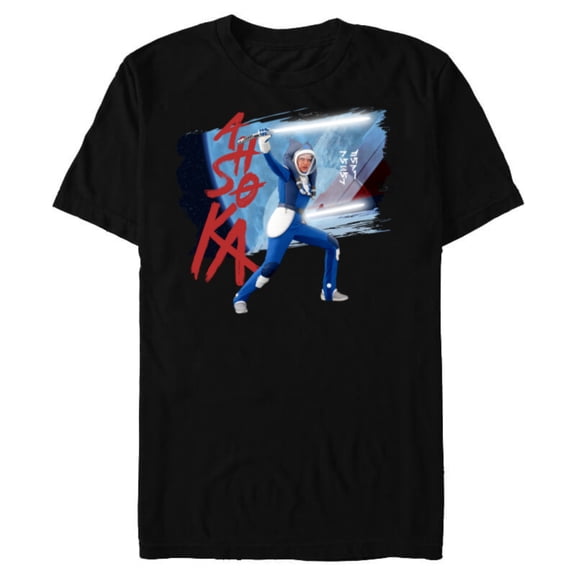 Star Wars Ahsoka Spacesuit Lightsaber Battle Rebel Jedi - Short Sleeve Blended T-Shirt for Adults - Customized-Black