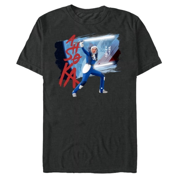 Star Wars Ahsoka Spacesuit Lightsaber Battle Rebel Jedi - Short Sleeve Blended T-Shirt for Adults - Customized-Dark Heather