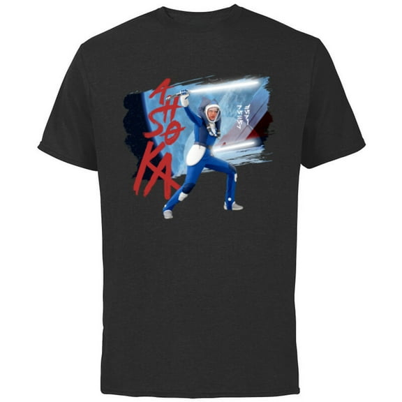 Star Wars Ahsoka Spacesuit Lightsaber Battle Rebel Jedi - Short Sleeve Cotton T-Shirt for Adults - Customized-Black
