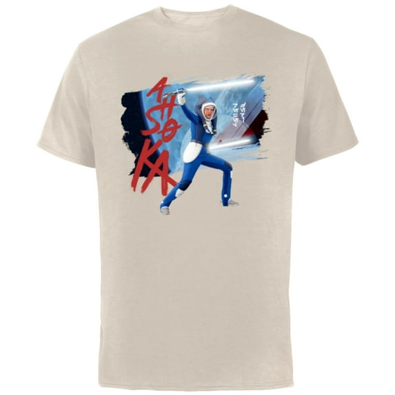 Star Wars Ahsoka Spacesuit Lightsaber Battle Rebel Jedi - Short Sleeve Cotton T-Shirt for Adults - Customized-Natural