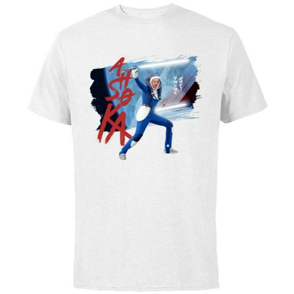 Star Wars Ahsoka Spacesuit Lightsaber Battle Rebel Jedi - Short Sleeve Cotton T-Shirt for Adults - Customized-White