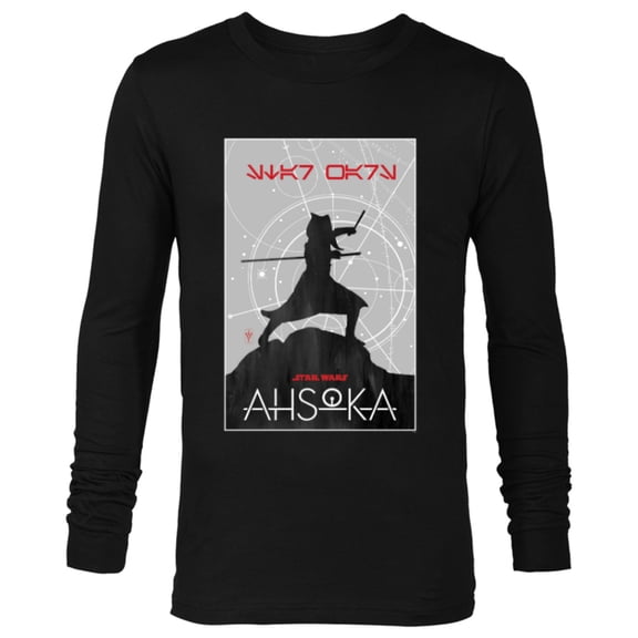 Star Wars Ahsoka Star Map Fulcrum Symbol Aurebesh Disney  - Long Sleeve T-Shirt for Men - Customized-Black