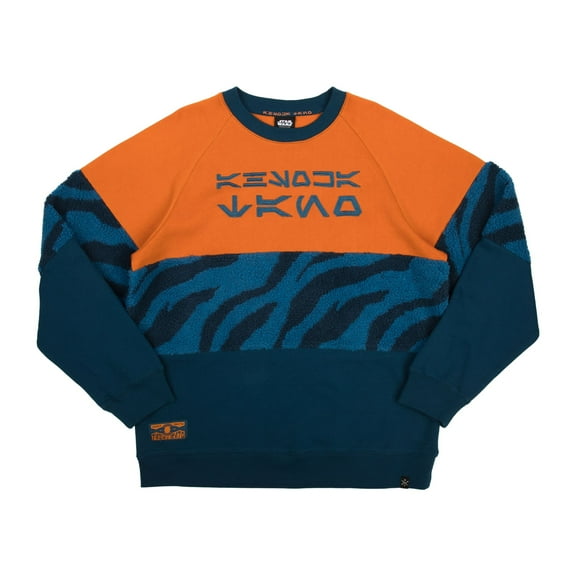 Star Wars Ahsoka Tano Alien Name Text Adult Colorblock Crew Neck Long Sleeve Sweatshirt-Medium