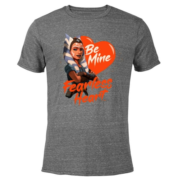 Star Wars Ahsoka Tano Be Mine Fearless Heart Valentine’s Day - Short Sleeve Blended T-Shirt for Adults - Customized-Dark Heather