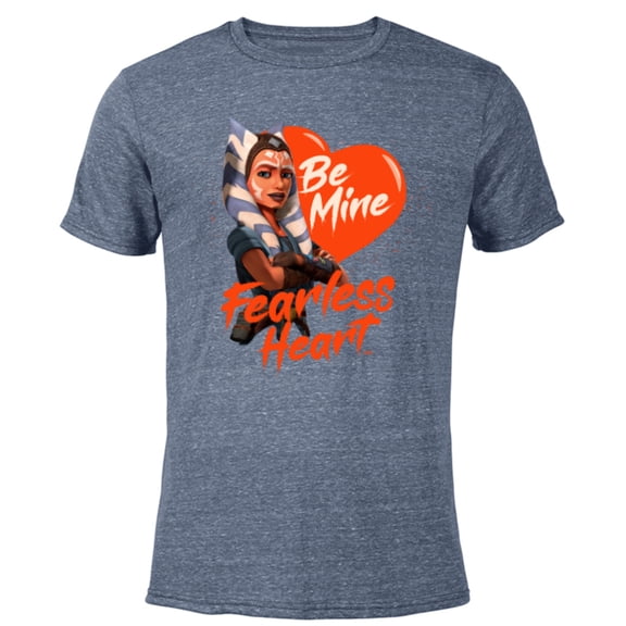 Star Wars Ahsoka Tano Be Mine Fearless Heart Valentine’s Day - Short Sleeve Blended T-Shirt for Adults - Customized-Navy Heather