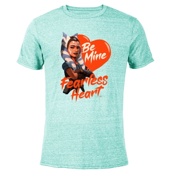 Star Wars Ahsoka Tano Be Mine Fearless Heart Valentine’s Day - Short Sleeve Blended T-Shirt for Adults - Customized-Ocean Blue