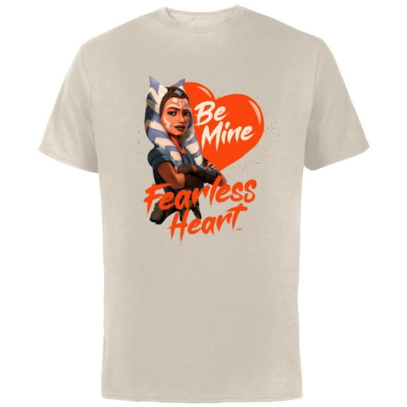 Star Wars Ahsoka Tano Be Mine Fearless Heart Valentine’s Day - Short Sleeve Cotton T-Shirt for Adults - Customized-Natural