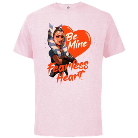 Star Wars Ahsoka Tano Be Mine Fearless Heart Valentine’s Day - Short Sleeve Cotton T-Shirt for Adults - Customized-Soft Pink