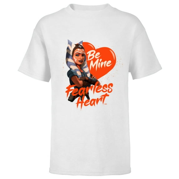 Star Wars Ahsoka Tano Be Mine Fearless Heart Valentine’s Day - Short Sleeve T-Shirt for Kids - Customized-White
