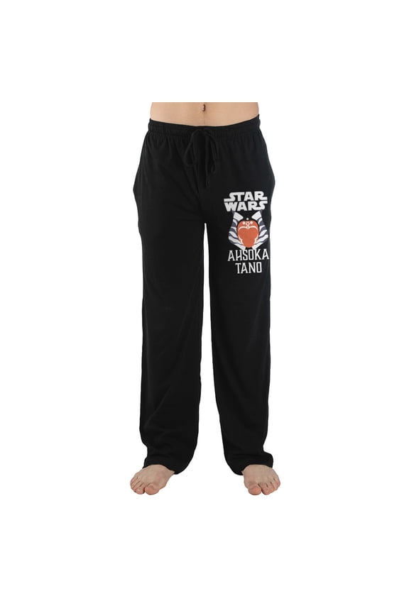Star Wars Ahsoka Tano Character Mens Black Sleep Pajama Pants-M