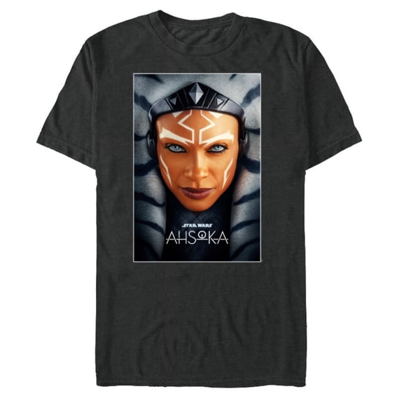 Star Wars Ahsoka Tano Face & Logo Series Poster Art Disney+ - Short Sleeve Blended T-Shirt for Adults - Customized-Dark Heather