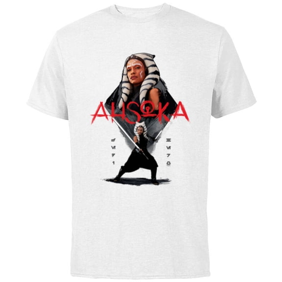 Star Wars Ahsoka Tano Jedi Hero Aurebesh Disney+ - Short Sleeve Cotton T-Shirt for Adults - Customized-White