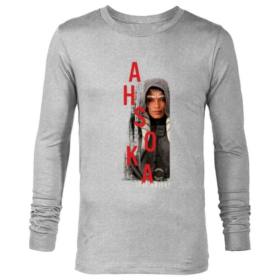 Star Wars Ahsoka Tano Jedi Knight Hooded Smile Disney+ - Long Sleeve T-Shirt for Men - Customized-Athletic Heather