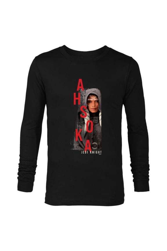 Ahsoka Tano Jedi Knight Hooded Smile Disney+ - Long Sleeve T-Shirt for Men - Customized-Black