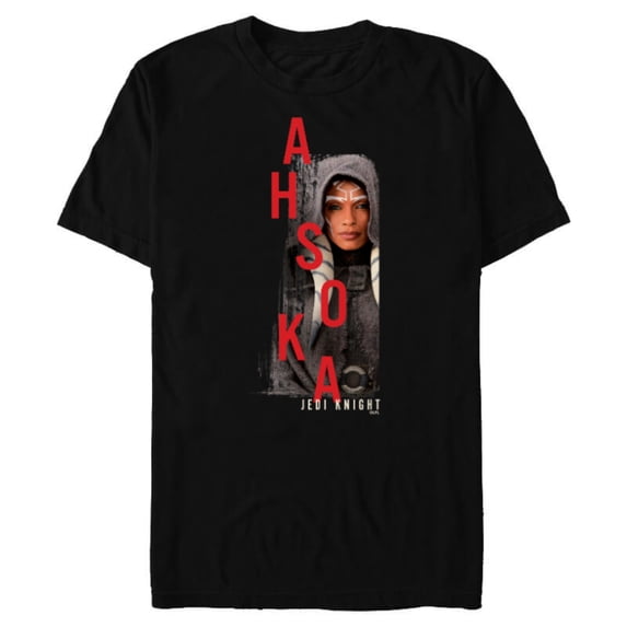 Star Wars Ahsoka Tano Jedi Knight Hooded Smile Disney+ - Short Sleeve Blended T-Shirt for Adults - Customized-Black