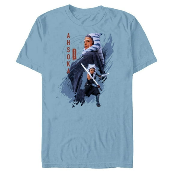 Star Wars Ahsoka Tano Jedi Ready Disney  - Short Sleeve Blended T-Shirt for Adults - Customized-Ocean Blue