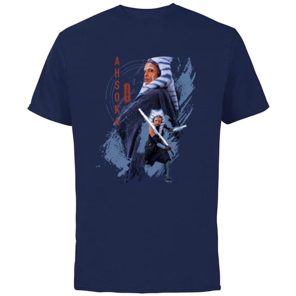 Star Wars Ahsoka Tano Jedi Ready Disney+ - Short Sleeve Cotton T-Shirt for Adults - Customized-Navy