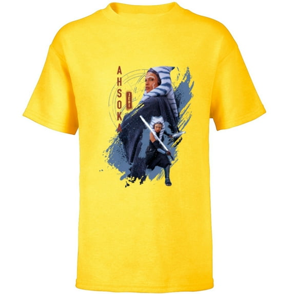 Star Wars Ahsoka Tano Jedi Ready Disney+ - Short Sleeve T-Shirt for Kids - Customized-Yellow