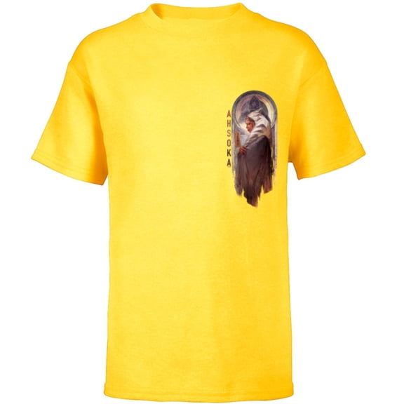 Star Wars Ahsoka Tano Jedi Thoughtful Profile Disney  - Short Sleeve T-Shirt for Kids - Customized-Yellow