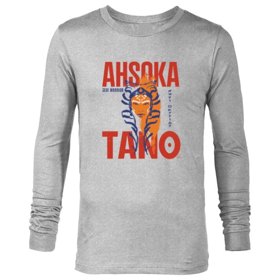 Star Wars Ahsoka Tano Jedi Warrior Aurebesh Disney+ - Long Sleeve T-Shirt for Men - Customized-Athletic Heather