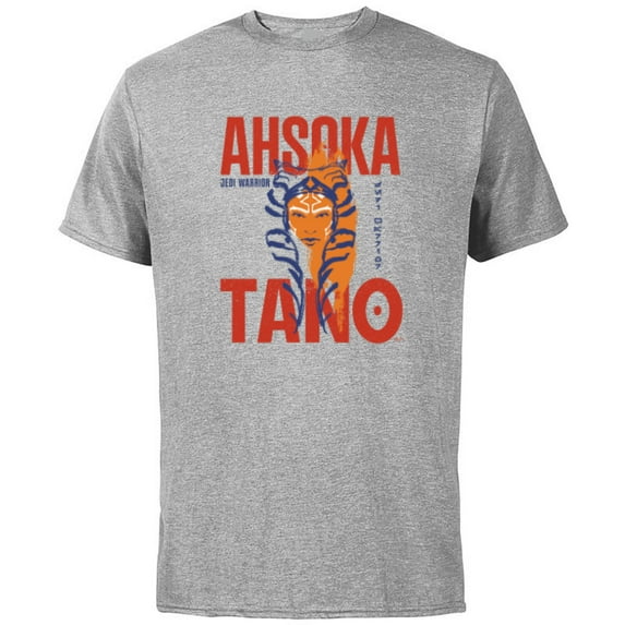 Star Wars Ahsoka Tano Jedi Warrior Aurebesh Disney+ - Short Sleeve Cotton T-Shirt for Adults - Customized-Athletic Heather